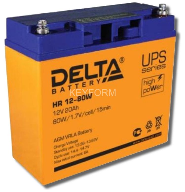 Аккумулятор герметичный свинцово-кислотный Delta HR 12-80W