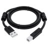 GCR Кабель PROF 3.0m USB 2.0, AM/BM, черный, ферритовые кольца, 28/24 AWG, экран, армированный, морозостойкий, GCR-52417 Greenconnect GCR-52417