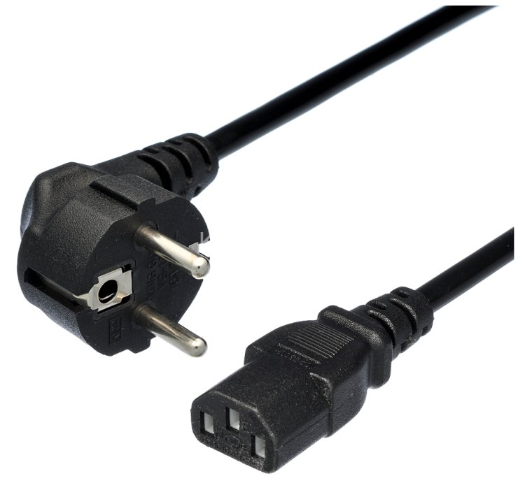 Кабель питания GoPower евровилка CEE 7/7-C13 (f) 3.0м ПВХ 0.75мм черный (1/10/100) GoPower 00-00027328