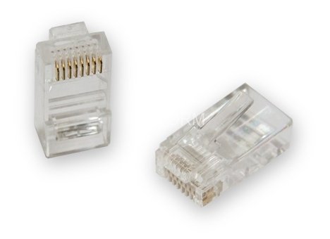 Вилка-коннектор RJ-45 GREENACCESSORIES GA-PLUG5WG категория 5e UTP для многожильного кабеля, 8p8c позол. конт. (100 шт.) Коннектор Greenconnect RJ-45 Cat 5e Male UTP