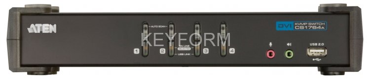 Переключатель, электрон., KVM+Audio+USB 2.0,  1 user USB+DVI =>  4 cpu USB+DVI, со шнурами USB 4х1.8м., 2560x1600 60Hz DVI-D Dual Link/2048x1536 DVI-A, настол., иПереключатель, электрон., KVM+Audio+USB 2.0,  1 user USB+DVI =>  4 cpu USB+DVI,  USB 4х ATEN 