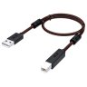 GCR Кабель PROF 1.5m USB 2.0, AM/BM, черно-прозрачный, ферритовые кольца, 28/24 AWG, экран, армированный, морозостойкий, GCR-52414 Greenconnect GCR-52414