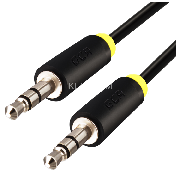 Greenconnect Кабель аудио 0.25m jack 3,5mm/jack 3,5mm черный, желтая окантовка, ультрагибкий, 28 AWG, M/M, Premium GCR-AVC1114-0.25m, экран, стерео Greenconnect 0.25m jack 3.5mm/jack 3.5mm черный