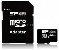 Карта памяти microSDXC 64 ГБ SILICON POWER SP064GBSTXBU1V10-SP