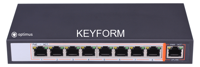 Коммутатор с питанием по PoE Optimus UM1-E9/8P mini