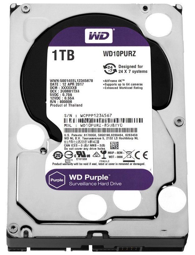 HDD 1000 GB (1 TB) SATA-III Purple (WD10PURZ)