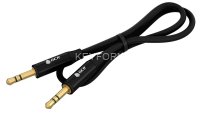 GCR Кабель 0.5m аудио jack 3.5mm/jack 3.5mm черный, GOLD, AL case черный, M/M, GCR-54759 Greenconnect GCR-54759