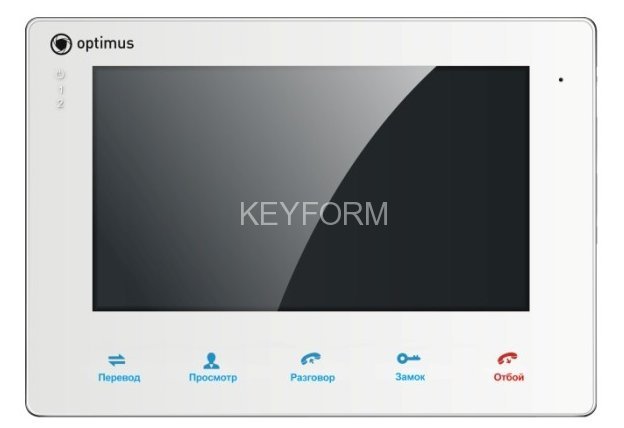 Монитор видеодомофона цветной Optimus VM-7S белый