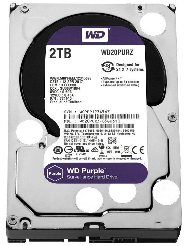 HDD 2000 GB (2 TB) SATA-III Purple (WD20PURZ)