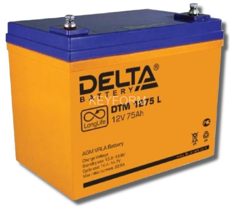 Аккумулятор герметичный свинцово-кислотный Delta DTM 1275 L