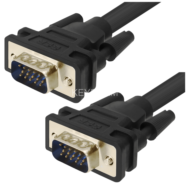 Greenconnect Кабель SVGA 5.0м чёрный, позолоченные контакты, ферритовые кольца, OD8.0mm. 15M / 15M Premium GCR-VM2VM2-5.0m, 28/28 AWG, двойной экран Greenconnect VGA (m) - VGA (m) 5м