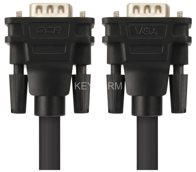 Greenconnect Кабель SVGA 5.0м чёрный, позолоченные контакты, ферритовые кольца, OD8.0mm. 15M / 15M Premium GCR-VM2VM2-5.0m, 28/28 AWG, двойной экран Greenconnect VGA (m) - VGA (m) 5м