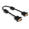 Greenconnect Кабель SVGA 5.0м чёрный, позолоченные контакты, ферритовые кольца, OD8.0mm. 15M / 15M Premium GCR-VM2VM2-5.0m, 28/28 AWG, двойной экран Greenconnect VGA (m) - VGA (m) 5м