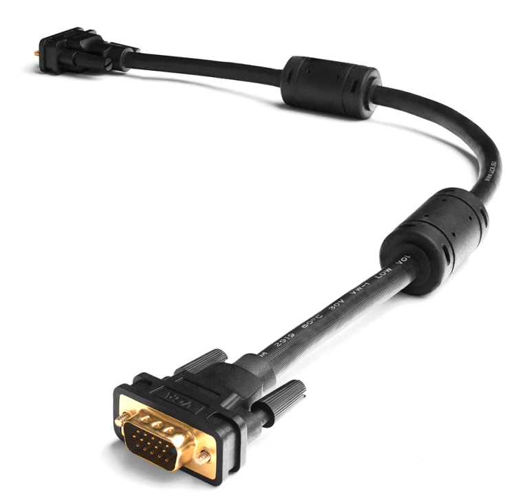 Greenconnect Кабель SVGA 5.0м чёрный, позолоченные контакты, ферритовые кольца, OD8.0mm. 15M / 15M Premium GCR-VM2VM2-5.0m, 28/28 AWG, двойной экран Greenconnect VGA (m) - VGA (m) 5м