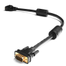 Greenconnect Кабель SVGA 5.0м чёрный, позолоченные контакты, ферритовые кольца, OD8.0mm. 15M / 15M Premium GCR-VM2VM2-5.0m, 28/28 AWG, двойной экран Greenconnect VGA (m) - VGA (m) 5м