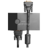 Greenconnect Кабель SVGA 5.0м чёрный, позолоченные контакты, ферритовые кольца, OD8.0mm. 15M / 15M Premium GCR-VM2VM2-5.0m, 28/28 AWG, двойной экран Greenconnect VGA (m) - VGA (m) 5м