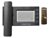 Монитор видеодомофона Quantum, Quantum QM-437C_SET1 (черный)+Выз. панель (бронза)