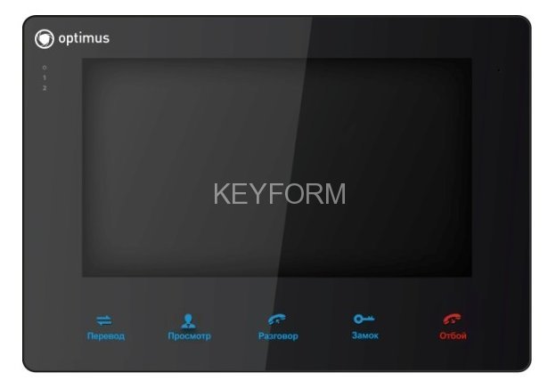 Монитор видеодомофона цветной Optimus VM-7S черный