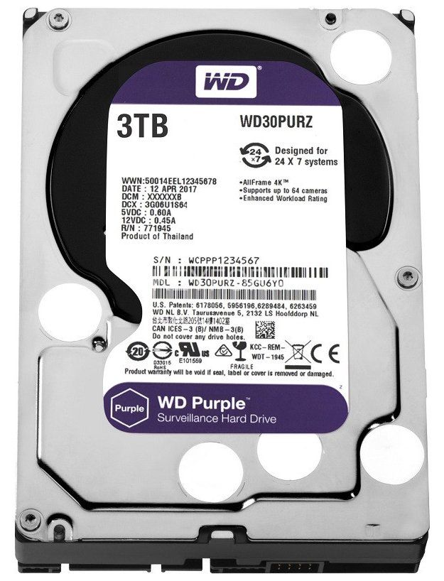 HDD 3000 GB (3 TB) SATA-III Purple (WD30PURZ)