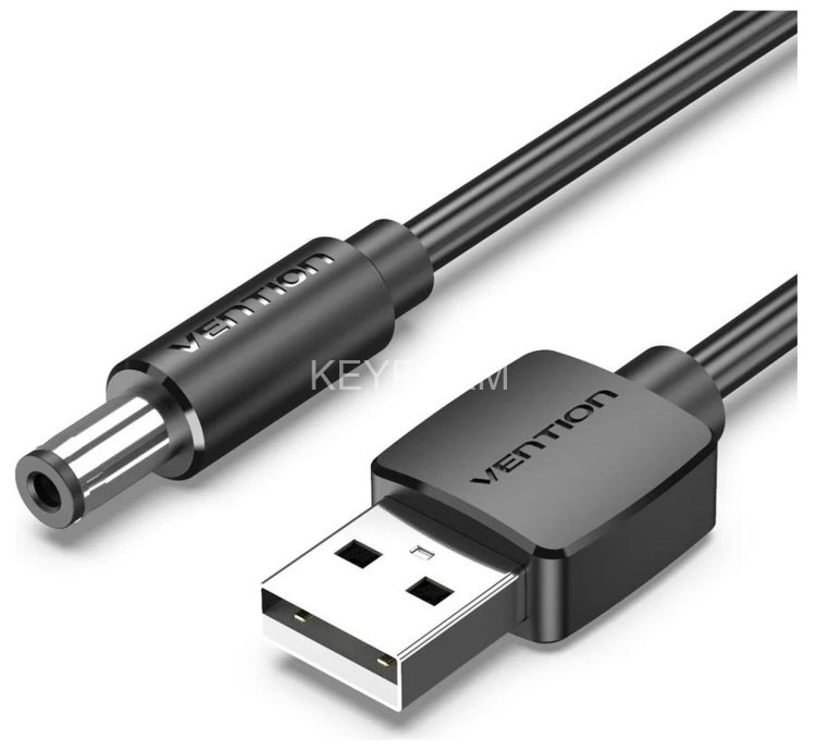 Кабель Vention USB AM/DC-jack 5.5мм M - 1.5м Чёрный Vention CEYBG