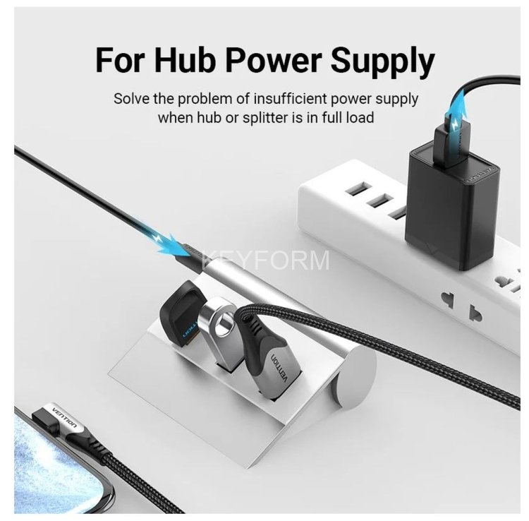 Кабель Vention USB AM/DC-jack 5.5мм M - 1.5м Чёрный Vention CEYBG