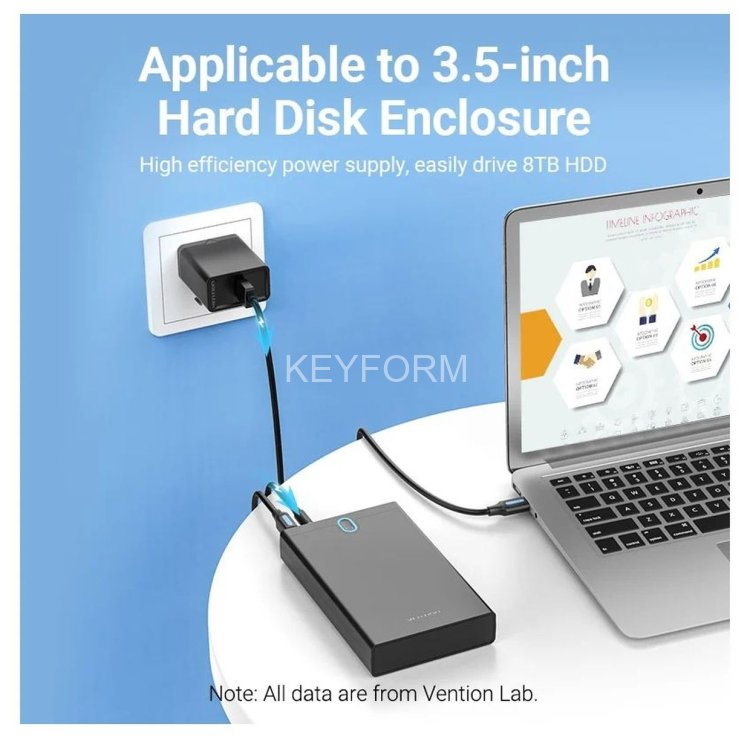 Кабель Vention USB AM/DC-jack 5.5мм M - 1.5м Чёрный Vention CEYBG