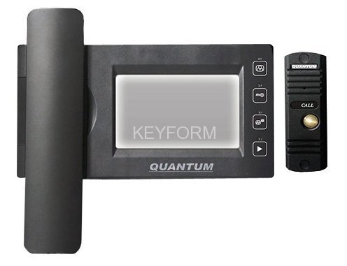 Монитор видеодомофона Quantum, Quantum QM-437C_SET2 (черный)+Выз. панель (черный)