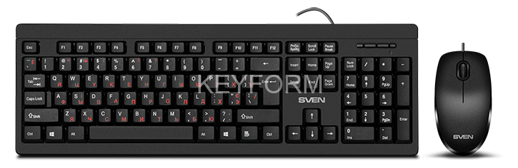 Набор клавиатура+мышь SVEN KB-S320C черный (104 кл., 1000DPI, 2+1кл.) Sven SV-020613
