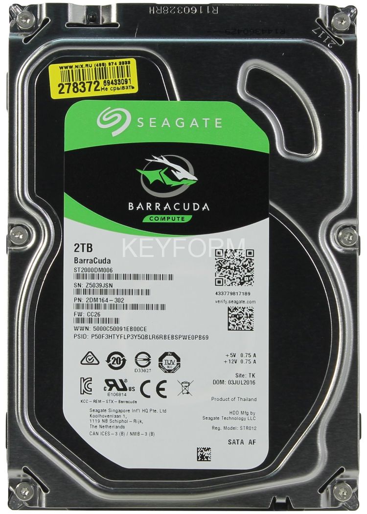 HDD 2000 GB (2 TB) SATA-III Barracuda (ST2000DM006)