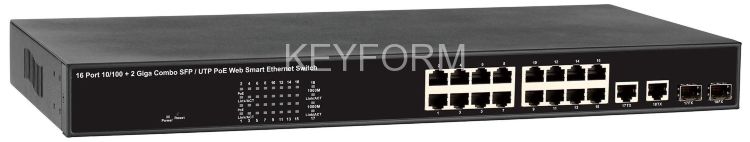 Управляемый PoE коммутатор Fast Ethernet на 16 портов OSNOVO SW-61622/MB
