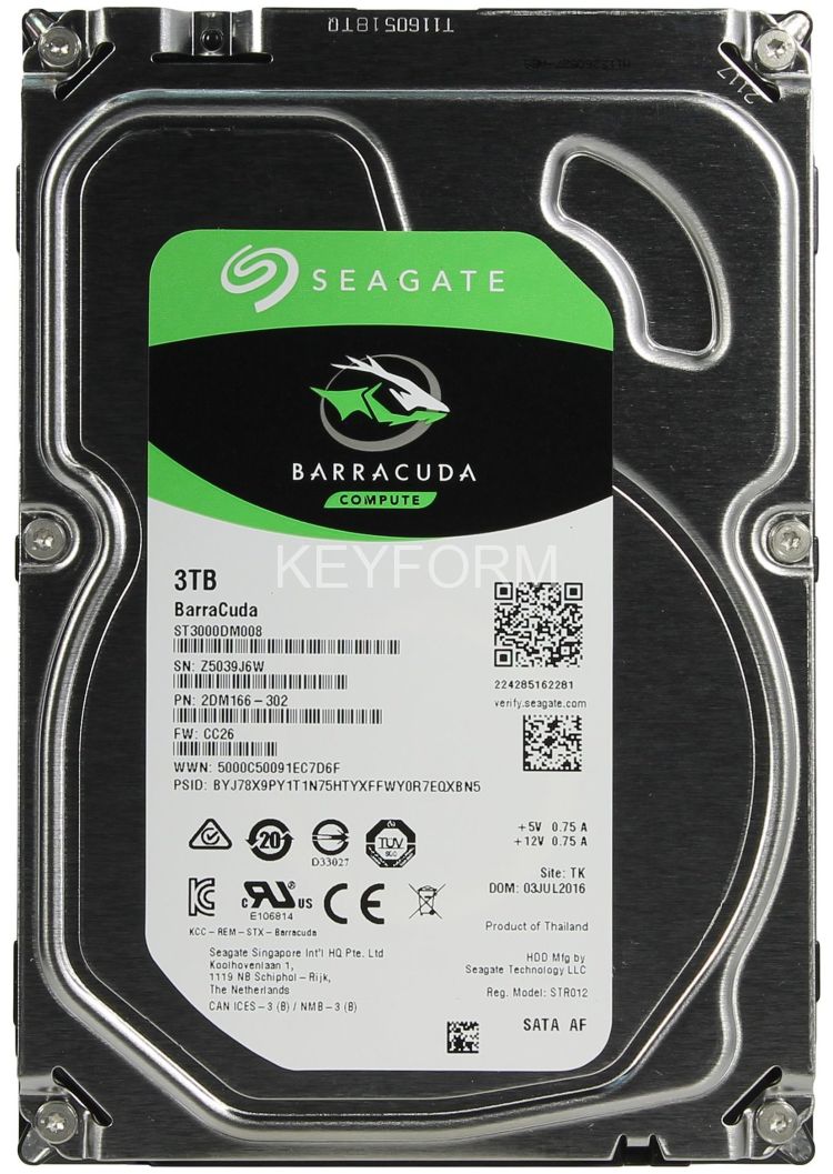 HDD 3000 GB (3 TB) SATA-III Barracuda (ST3000DM008)