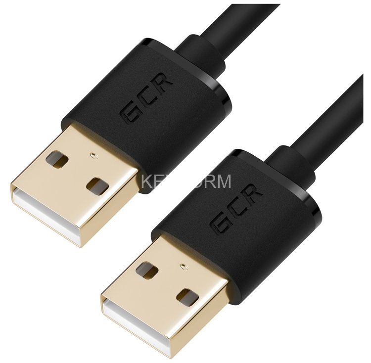 GCR Кабель 3.0m USB 2.0, AM/AM, черный, позолоченные контакты, 28/28 AWG, экран, армированный, морозостойкий Кабель Greenconnect 3 м (GCR-UM5M-BB2SG-3.0m)