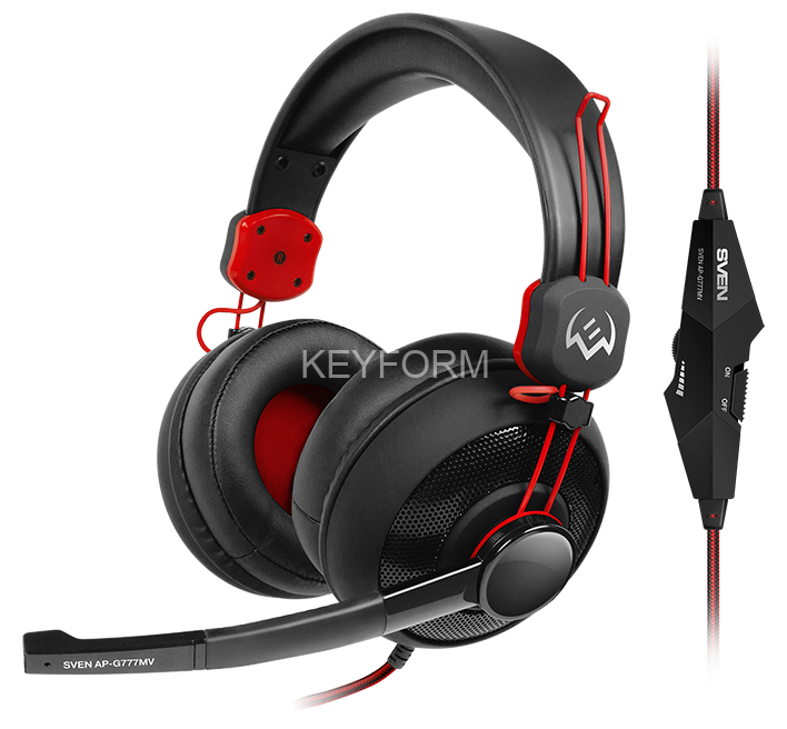 Игровые наушники с микрофоном SVEN AP-G777MV, черный-красный Sven AP-G777MV