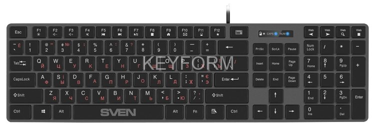 Клавиатура SVEN KB-E5000 серый металлик (109 кл.+12Fn) Sven SV-020545