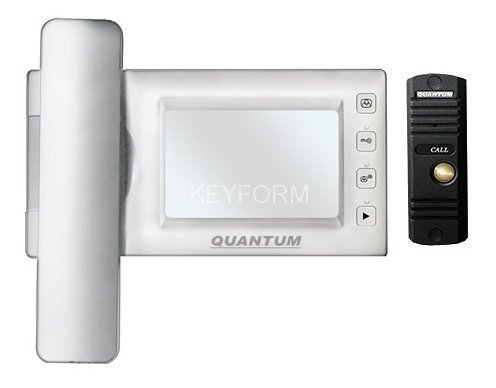 Монитор видеодомофона цветной Quantum, Quantum QM-437C_SET2 (белый)+Выз. панель (черный)
