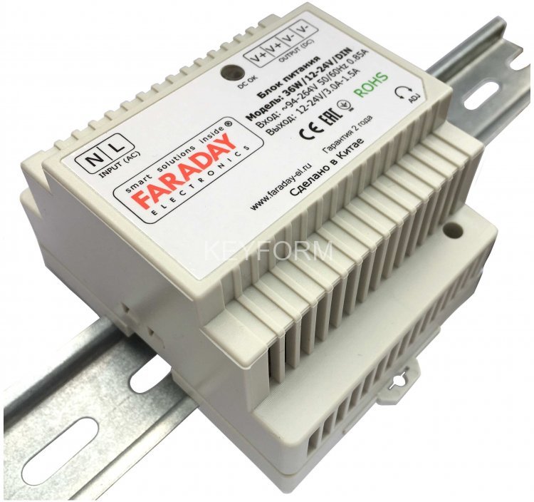 Блок питания FARADAY 36W/12-24V/DIN