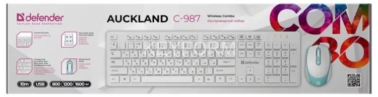 Defender Беспроводной набор Auckland C-987 RU,белый,полноразмерный Defender 45987