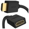 GCR Удлинитель 1.5m v2.0 HDMI-HDMI черный, OD7.3mm, 28/28 AWG, позолоченные контакты, Ethernet 18.0 Гбит/с, 19M / 19F, тройной экран GreenConnect GCR-51243