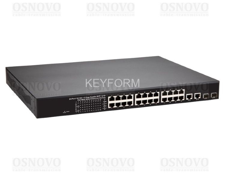 Управляемый PoE коммутатор Fast Ethernet на 24 порта OSNOVO SW-62422/MB