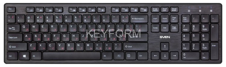Беспроводная клавиатура SVEN KB-E5900W чёрная (104 кл.+12Fn, Slim, островн.кл.) Sven SV-017545