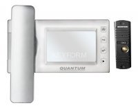 Монитор видеодомофона цветной Quantum, Quantum QM-437C_SET3 (белый)+Выз. панель (серебро)