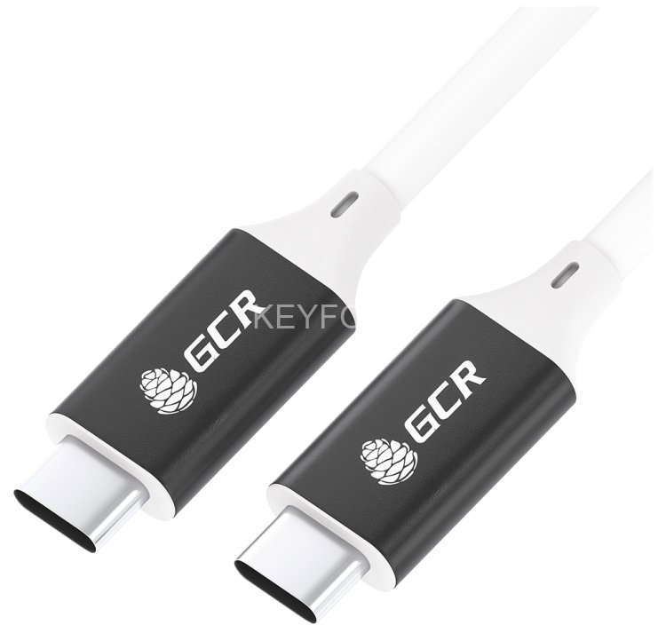 GCR Кабель USB 3.1 Type C-С 1.0m белый, 100W/20V/5A, M/M, TPE, AL сase черный, белый ПВХ, экран, армированный, GCR-50866 Кабель Greenconnect 1 м (GCR-50866)