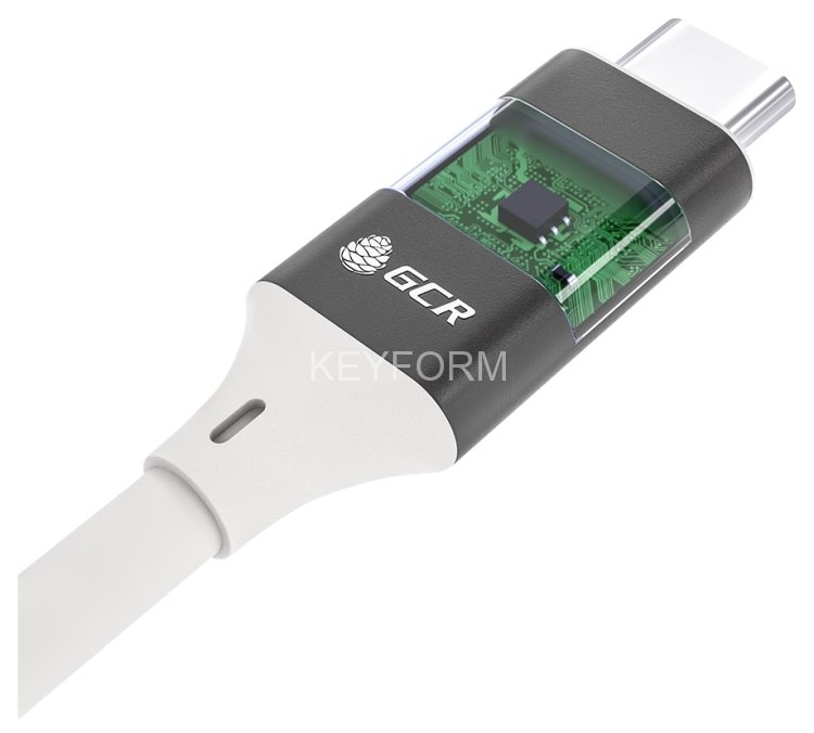 GCR Кабель USB 3.1 Type C-С 1.0m белый, 100W/20V/5A, M/M, TPE, AL сase черный, белый ПВХ, экран, армированный, GCR-50866 Кабель Greenconnect 1 м (GCR-50866)