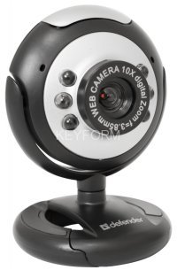Defender Веб-камера C-110 0.3 МП, подсветка, кнопка фото Defender C-110