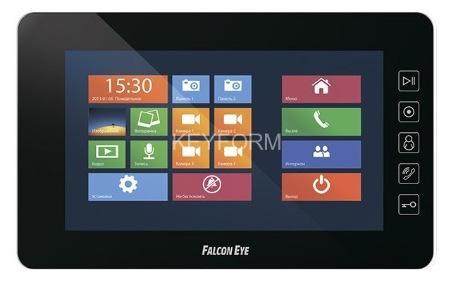 Монитор видеодомофона цветной Falcon EYE FE-70w (черный)