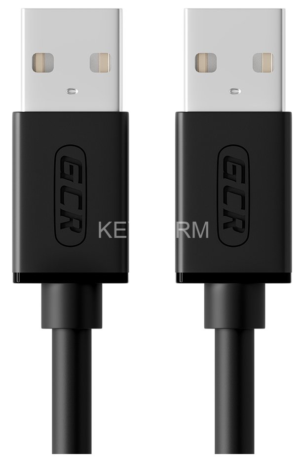 GCR Кабель 0.15m USB 2.0, AM/AM, черный, 28/28 AWG, экран, армированный, морозостойкий Greenconnect GCR-UM2M-BB2S-0.15m