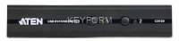2-портовый USB-DVI KVM-переключатель, 1 user(SPHD18(Male)), KVM-порты (SPHD18(Female)). В комплекте кабели KVM (2L-5201P)-2шт., кабели KVM (2L-5201P)-2шт., кабель адаптера консоли. Не требует внешнего питания. ATEN CS72D