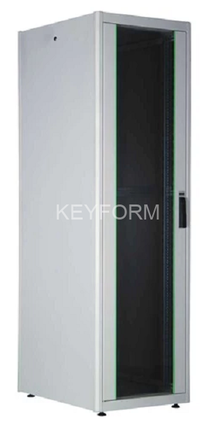 Lande 42U 19'' шкаф серии DYNAmic Ш=600мм Г=800мм/передняя стеклянная дверь, задняя сплошная металл.дверь, ножки,  RAL7035 LANDE LN-FS42U6080-LG-BDAA-E-F
