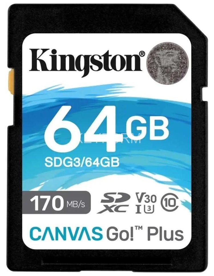 Карта памяти Kingston 64GB SDXC Canvas Go Plus 170R C10 UHS-I U3 V30 Kingston SDG3/64GB