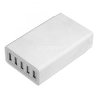 GCR Сетевая зарядка на 5 USB портов, серая Greenconnect GCR-5PAUSB
